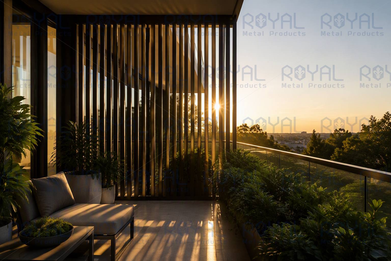 Contemporary Residential Aluminum Batten Privacy Screen and Gate Installation