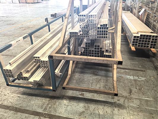 Powder coating material storage area with color samples