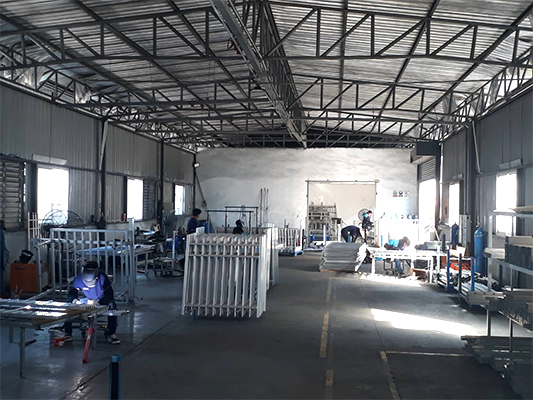 Aluminum welding station at Royal Metal manufacturing facility